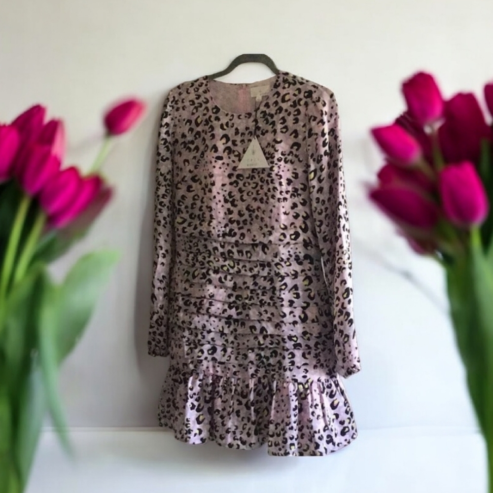 Lost Wander dress NWT print pink (L) animal look free flow flattering fo…